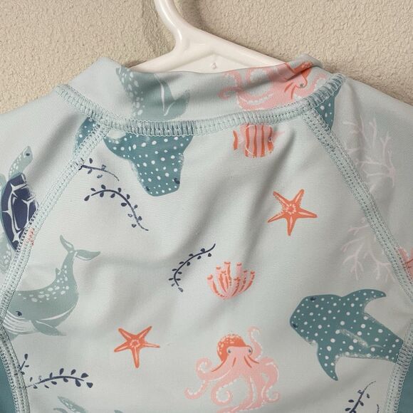 Tommy Bahama Toddler Swim Suit Rash Guard One Piece Sharks Size 24 Months 2T - Picture 8 of 8